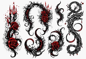 Blood
Tendril
Red
Black
Corruption 
Visceral tattoo idea