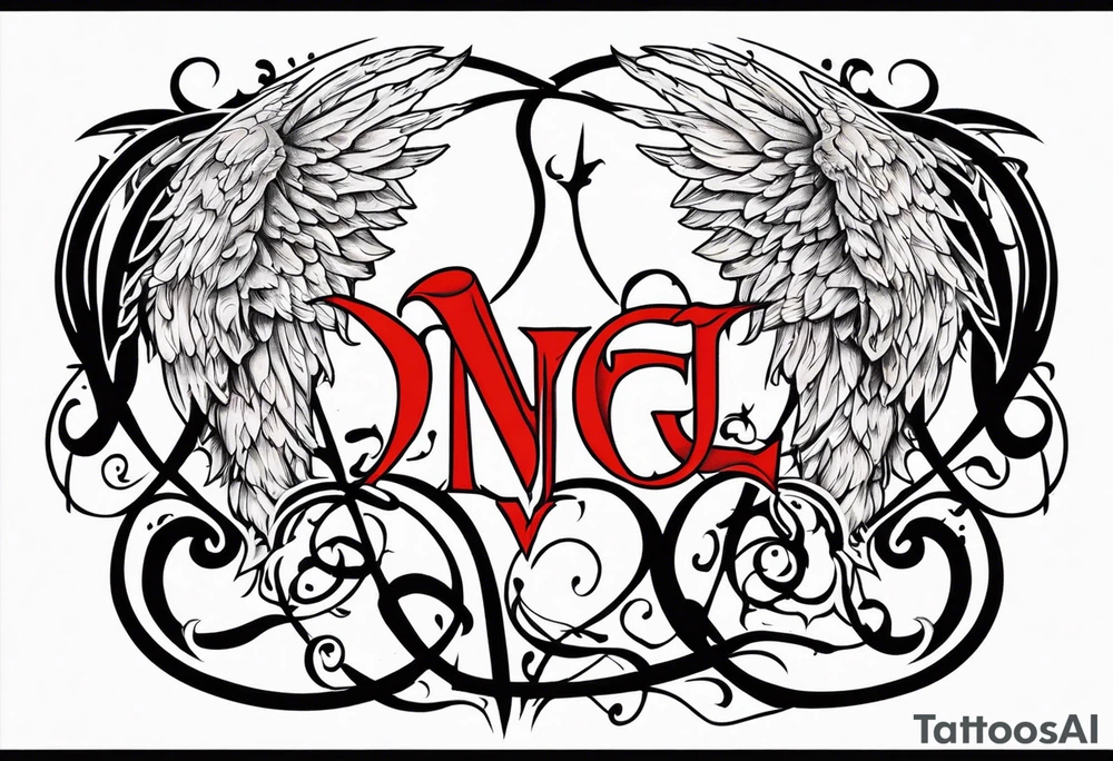 Angel vs Devil back tattoo design tattoo idea