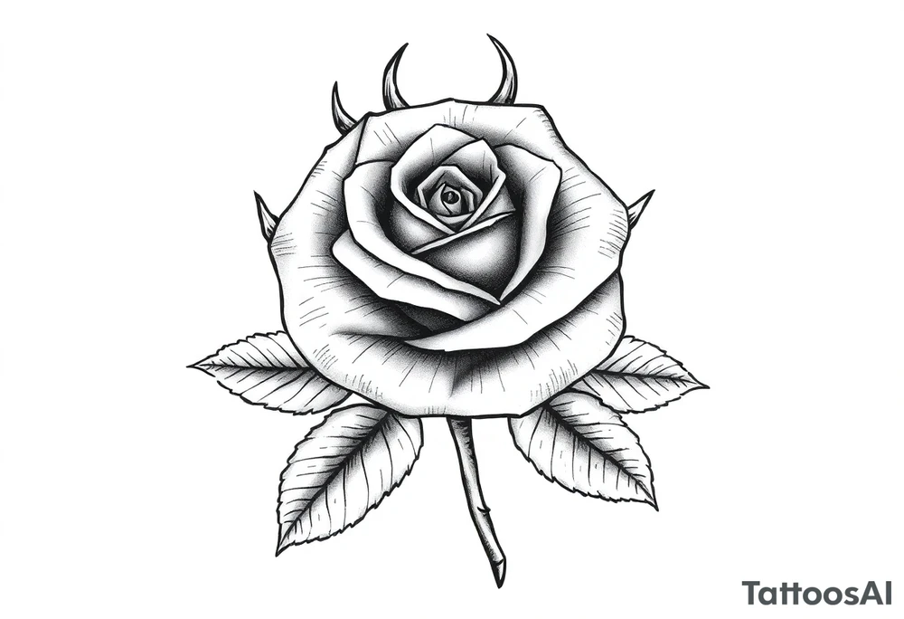 ROSE WITH FLORIDA AS IN THE STEM WITH THORNS tattoo idea