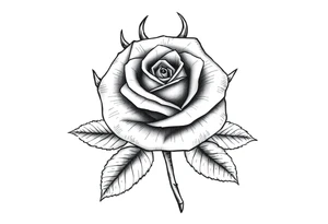 ROSE WITH FLORIDA AS IN THE STEM WITH THORNS tattoo idea