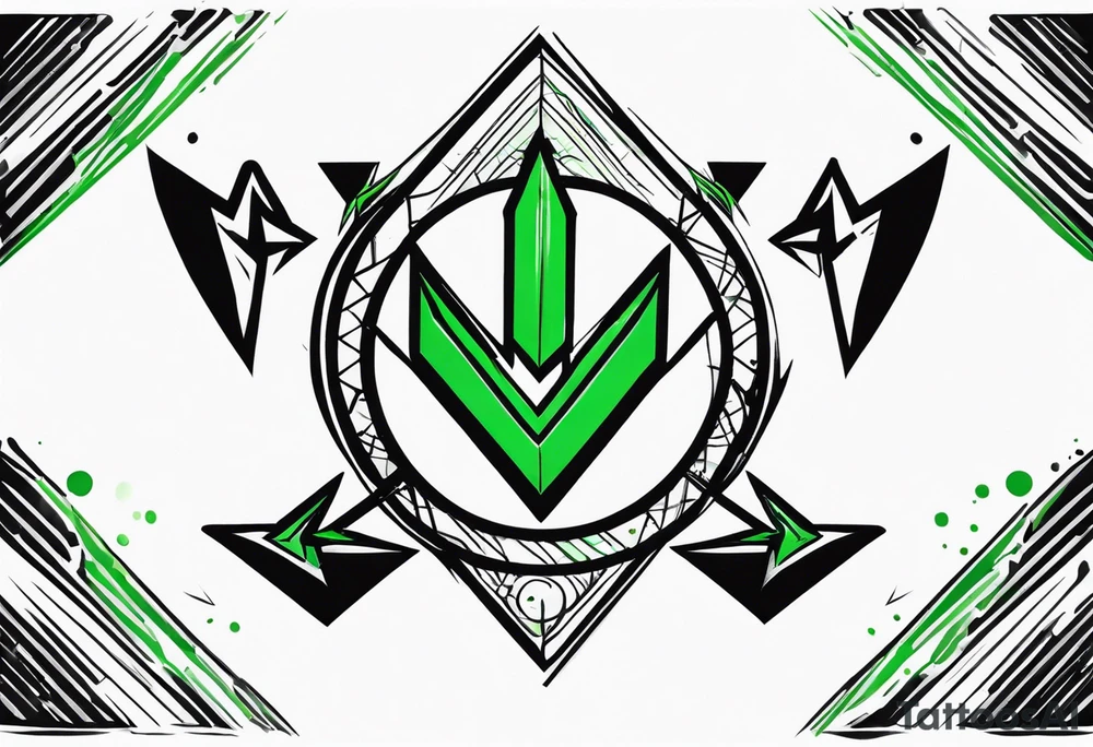 Green arrow logo artwork tattoo idea