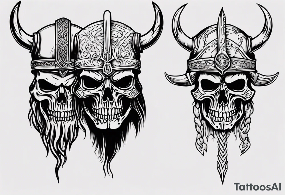 i want a tattoo of a big viking skeleton head tattoo idea