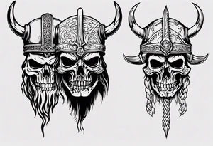 i want a tattoo of a big viking skeleton head tattoo idea
