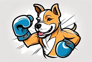 Cute Dog boxing coach tattoo idea