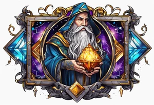 wizard chest piece tattoo idea