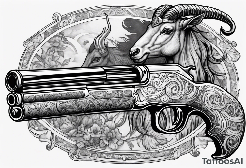 capricorn with a shotgun tattoo idea