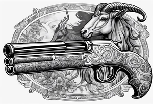 capricorn with a shotgun tattoo idea