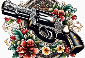 Japanese gun tattoo idea