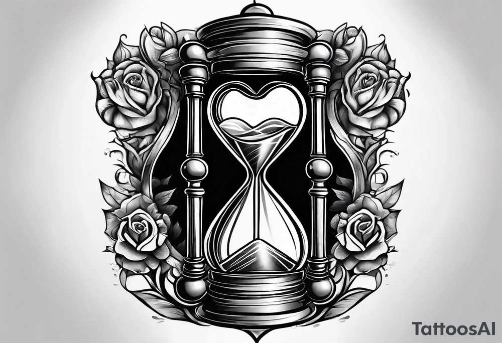 Hourglass heart tattoo idea