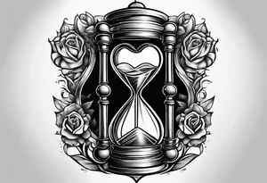 Hourglass heart tattoo idea