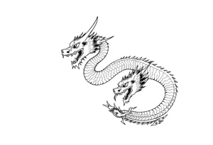 storm clouds and lightning mixed throughout, eastern dragon wrapping around the arm with head at the inside wrist, tattoo idea