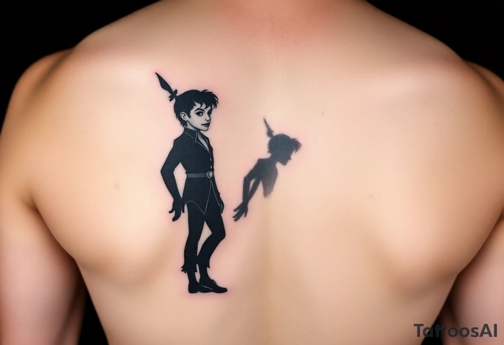 Peter Pan and his shadow. But the shadow is actually Michael Jackson. tattoo idea