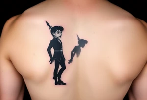 Peter Pan and his shadow. But the shadow is actually Michael Jackson. tattoo idea