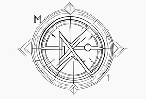 May 11 2023 in Roman numerals with anime gemometric tattoo idea