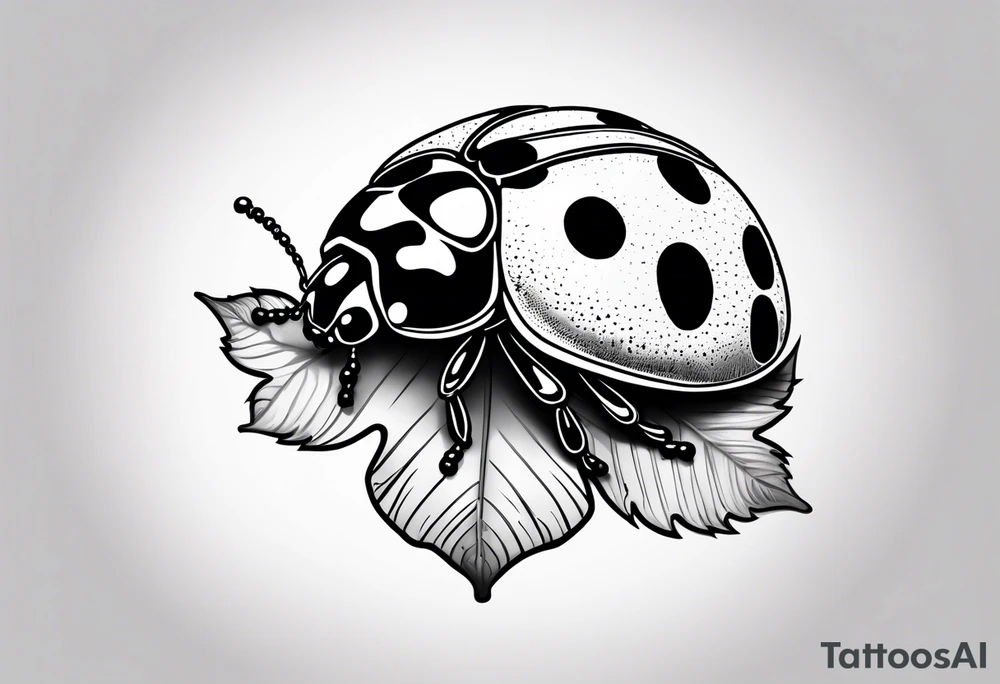 Ladybug sitting on an acorn tattoo idea