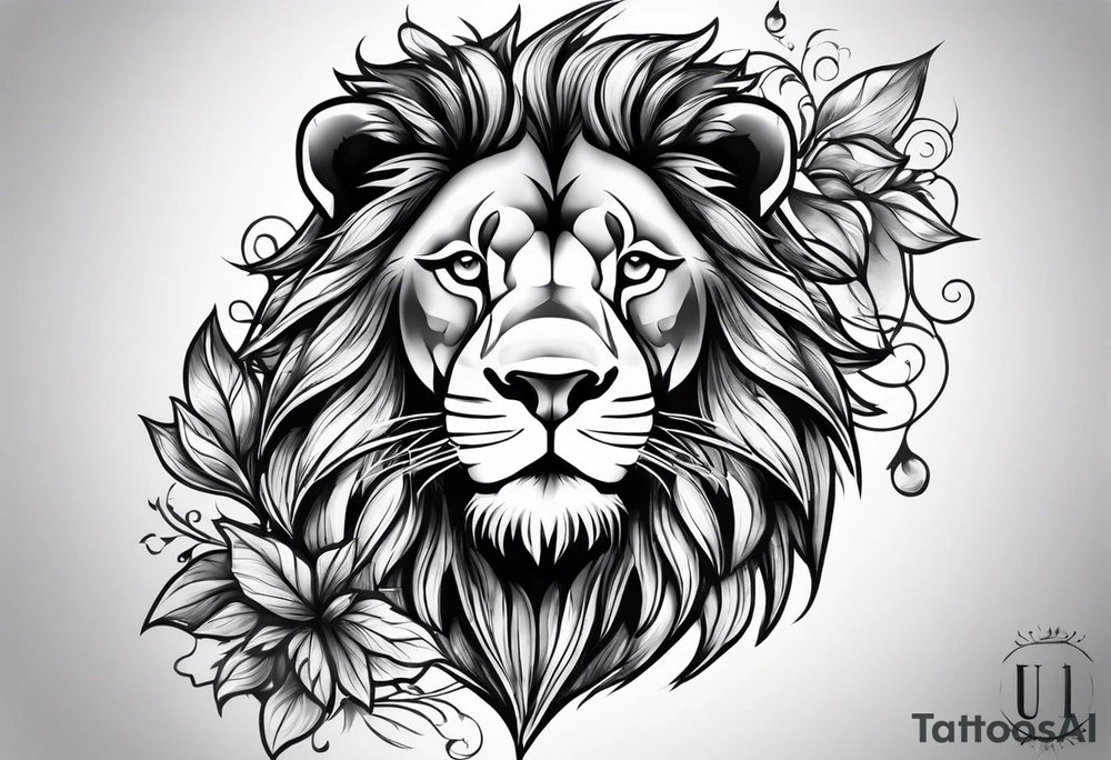 Lion thigh tattoo idea