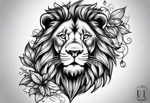 Lion thigh tattoo idea