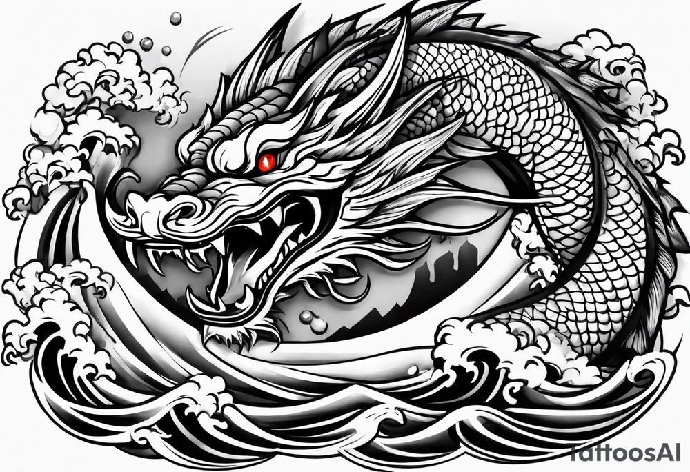 Drache und Sushi tattoo idea