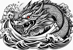 Drache und Sushi tattoo idea