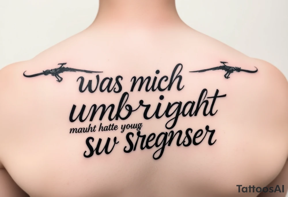 was mich nicht umbringt macht mich stärker back tatto tattoo idea