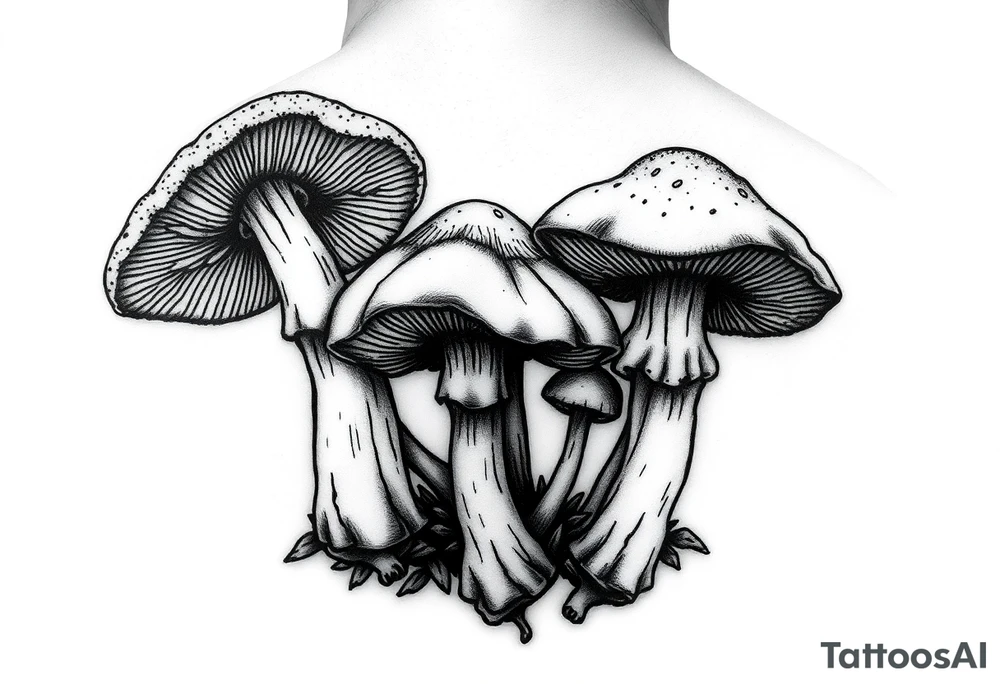 Mushrooms tattoo idea