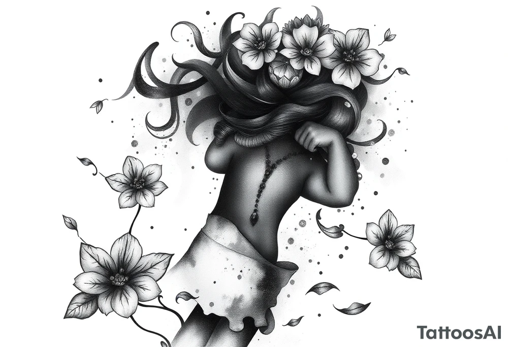 black woman stepping into a stronger, wiser version of yourself tattoo idea