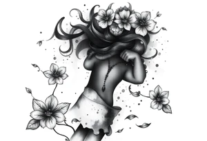 black woman stepping into a stronger, wiser version of yourself tattoo idea