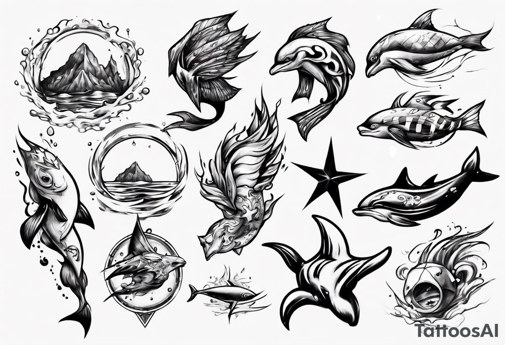 swimming, no details tattoo idea