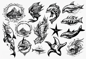 swimming, no details tattoo idea