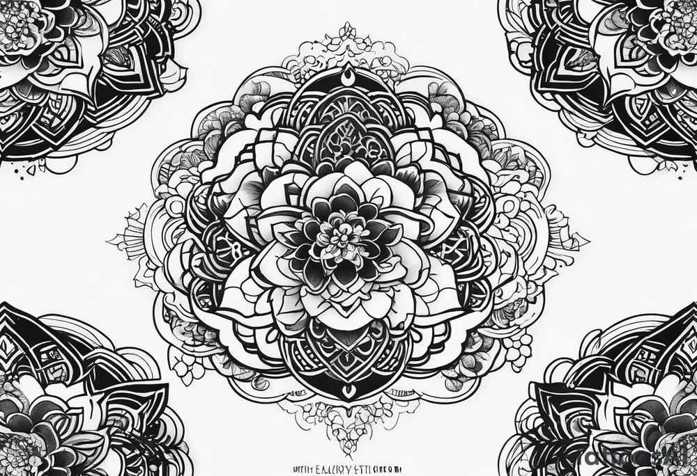 tattoo with names Mina and Han inspired with galaxy tattoo idea