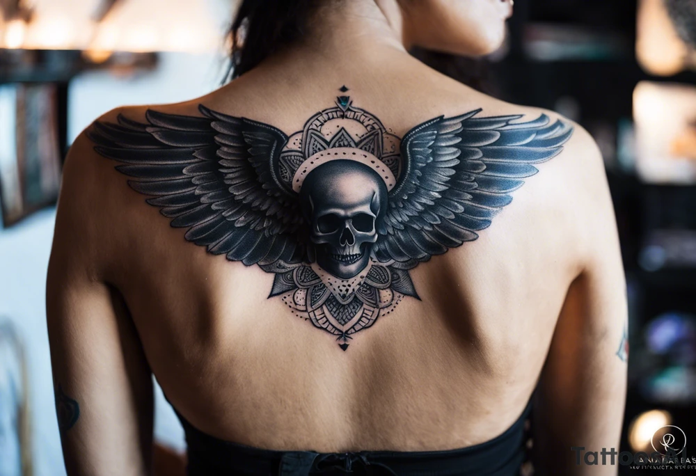 black kali, goddess pirate, alien, angel, pachamama, valkrye, warrior, flying, skull, lotus azul, wing, eagle, zenza resonance, stars, 5D, anahata chakra, death, durga, riding on a tiger, flying lady, chest tatoo tattoo idea