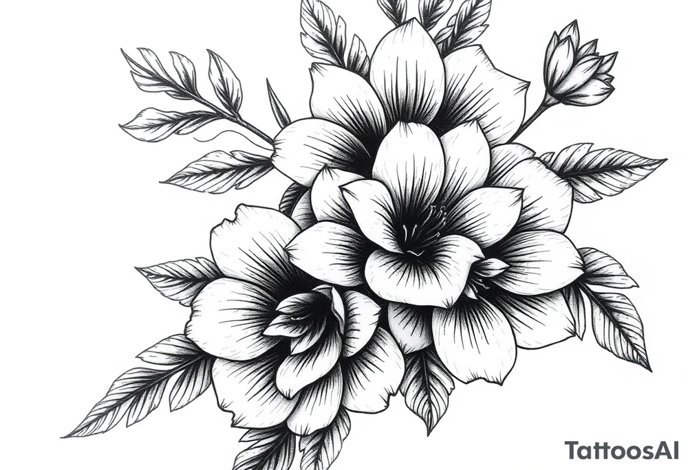 ornaments of flowers tattoo idea