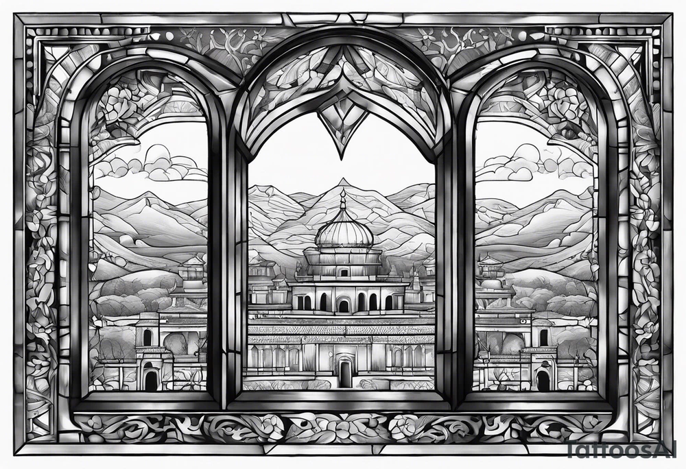 ancient window tattoo idea