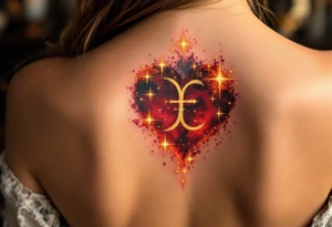 Golden stars form the shape of the astrological ♏ symbol in the heart of the fiery red Scorpius constellation. tattoo idea