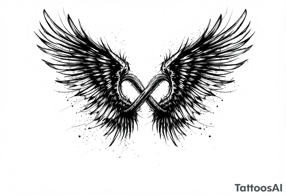 Infinity Loop made of wings tattoo idea
