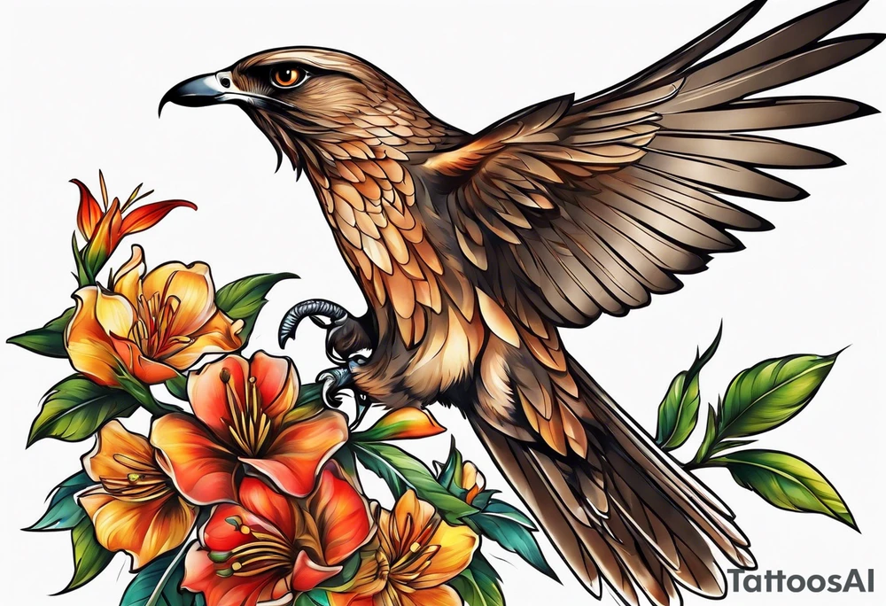 hawk and hummingbird tattoo idea