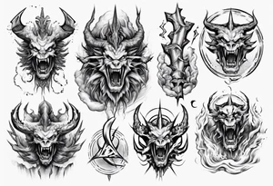 ocean gods thunder aggressive tattoo idea