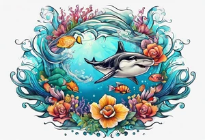 Animal cute , ocean tattoo idea