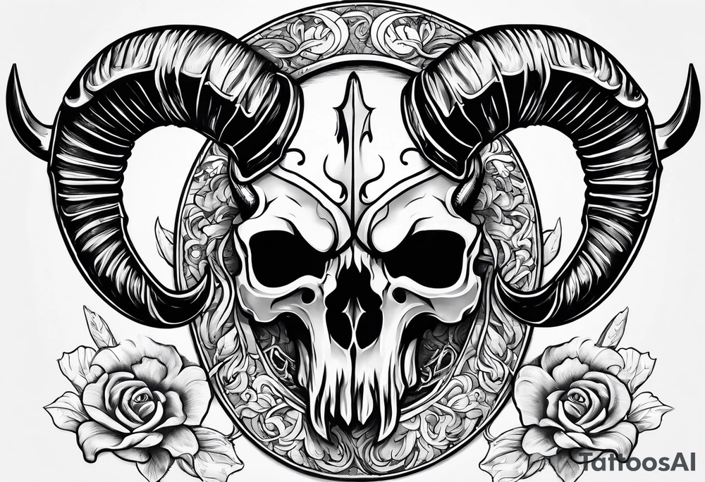 fishing, rams skull, knight's head, angel tattoo idea