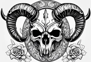 fishing, rams skull, knight's head, angel tattoo idea