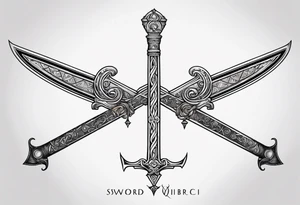 Sword with Libra scales, kinda cybersigilism, kinda earthy tattoo idea