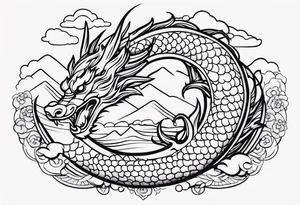 Drache und Sushi tattoo idea