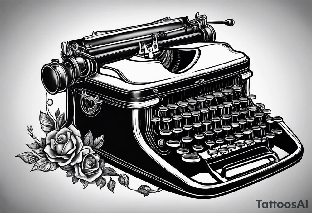 dwarf coming out of a typewriter tattoo idea