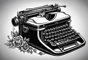 dwarf coming out of a typewriter tattoo idea
