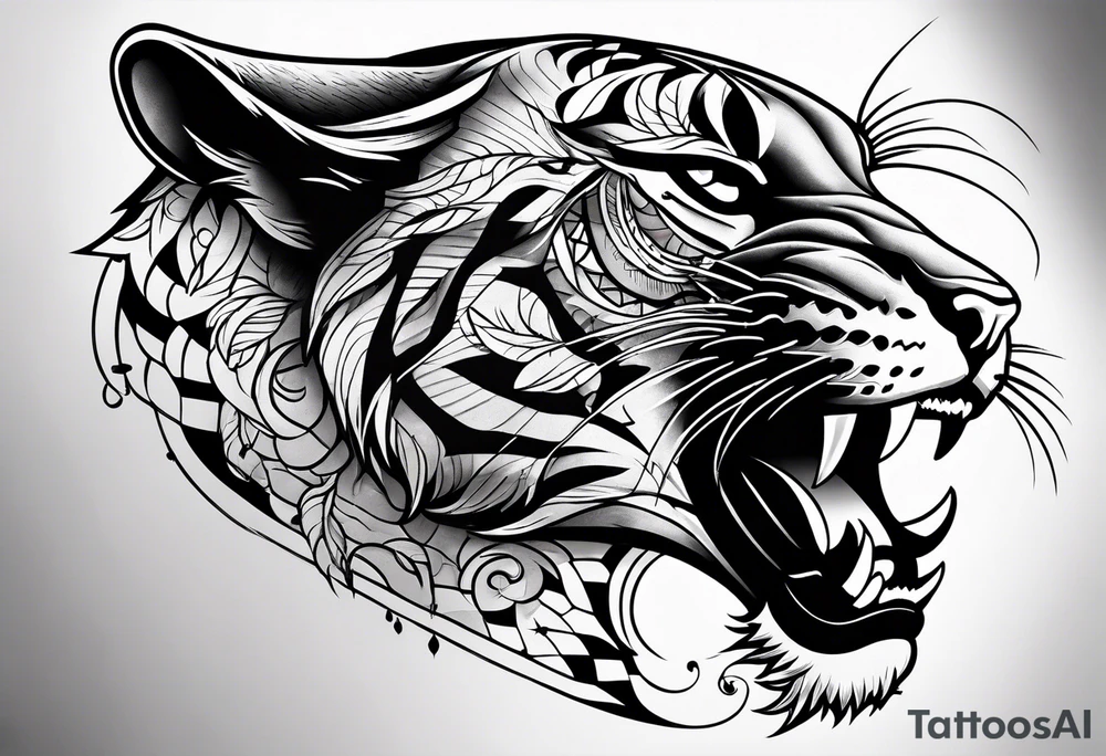 Panther knife tattoo idea
