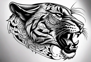 Panther knife tattoo idea