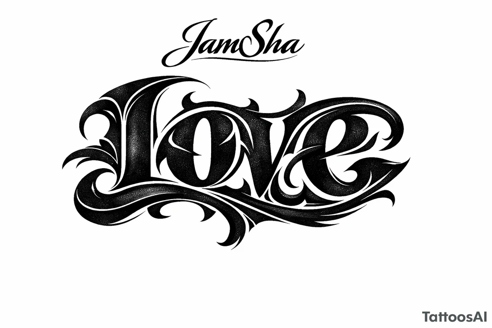 Love and hate combine to be one word read upright to spell love and upside down to spell hate under the word JamSha. Can u make the love hate one word tattoo idea