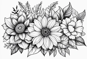 may, june, july, september, october, december birth month flowers half sleeve tattoo tattoo idea