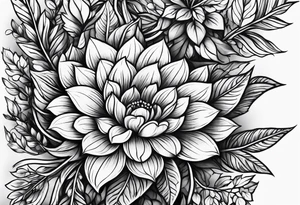 wood bark foliage tattoo idea