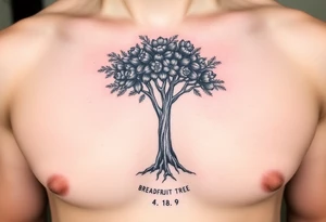 Breadfruit tree in iao valley maui with coordinates underneath tattoo idea